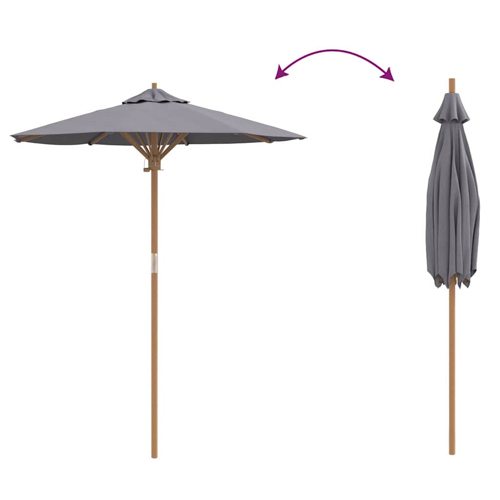 Guarda-sol de Jardim Cinzento escuro 180 x 180 x 230 cm Bambu