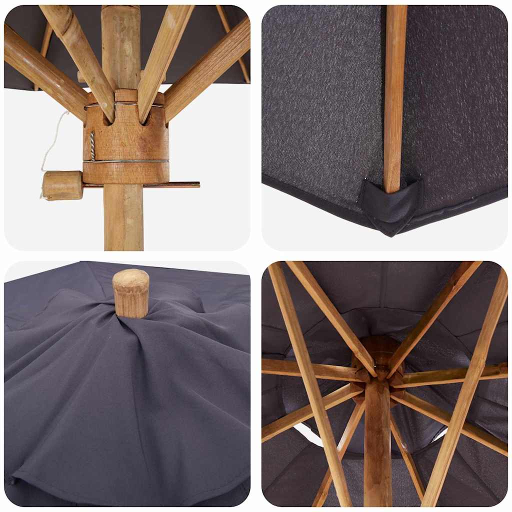 Guarda-sol de Jardim Cinzento escuro 217 x 217 x 230 cm Bambu
