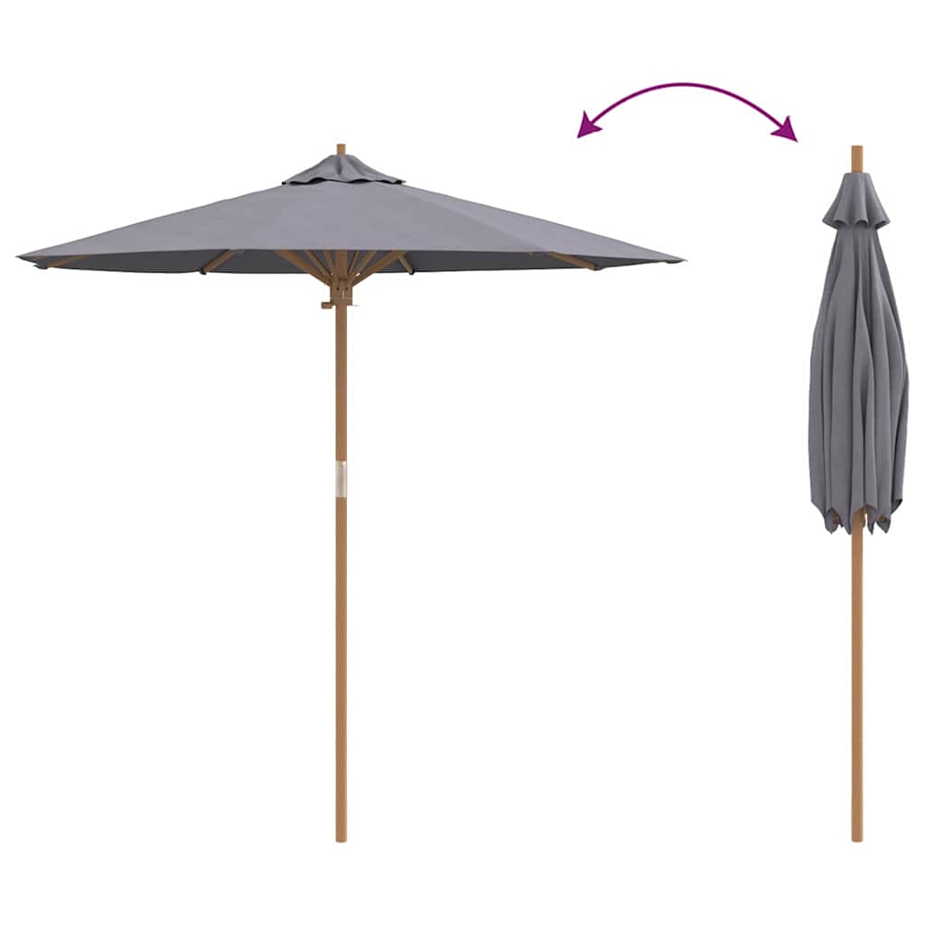 Guarda-sol de Jardim Cinzento escuro 217 x 217 x 230 cm Bambu