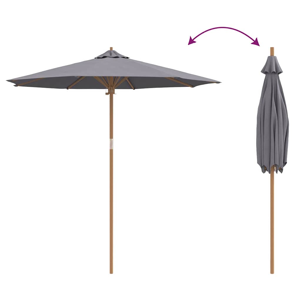 Guarda-sol de Jardim Cinzento escuro 240 x 240 x 260 cm Bambu