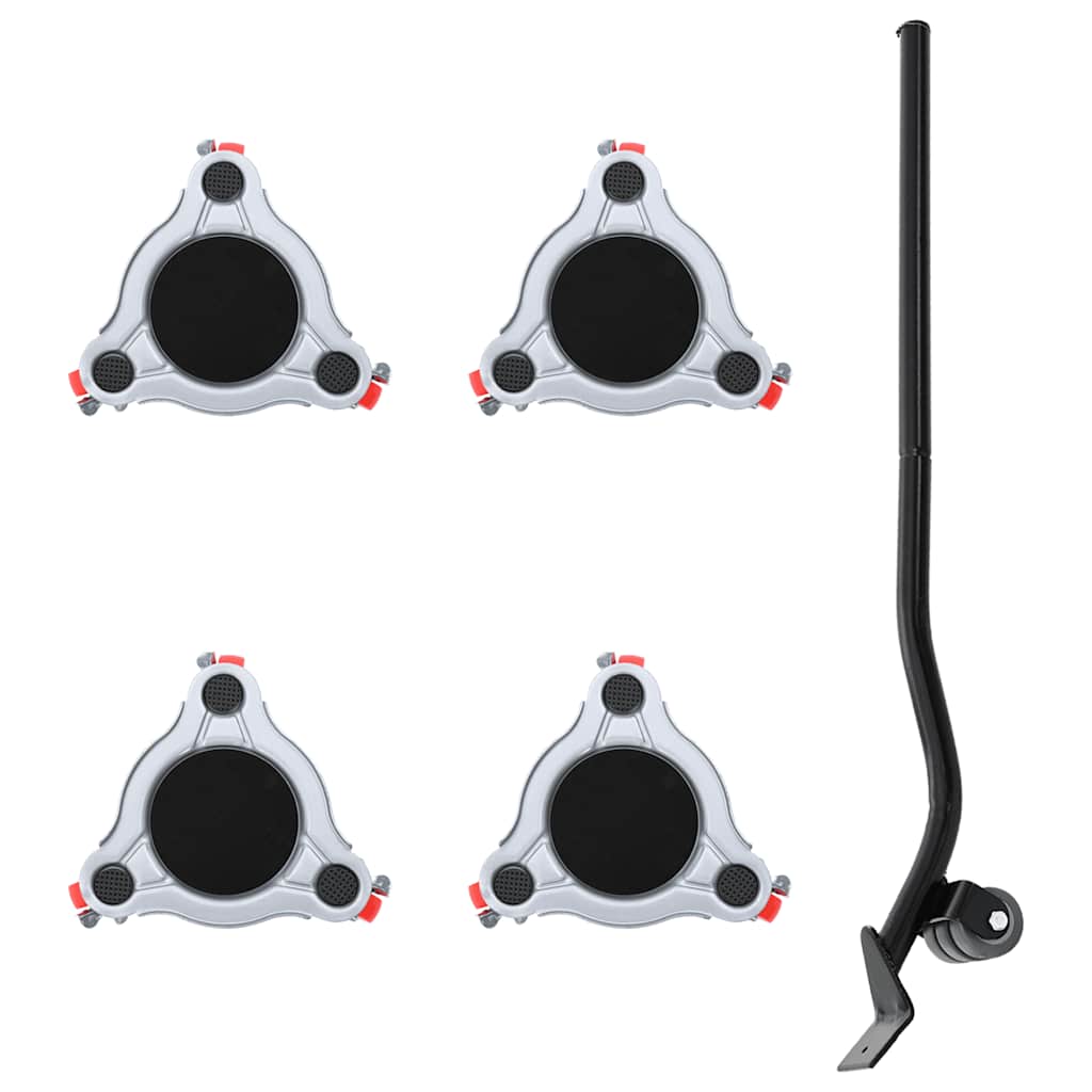 Rolos para móveis 4 peças com elevador 14,5x13,5x4 cm Aço 400 kg