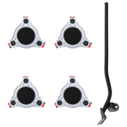 Rolos para móveis 4 peças com elevador 14,5x13,5x4 cm Aço 400 kg