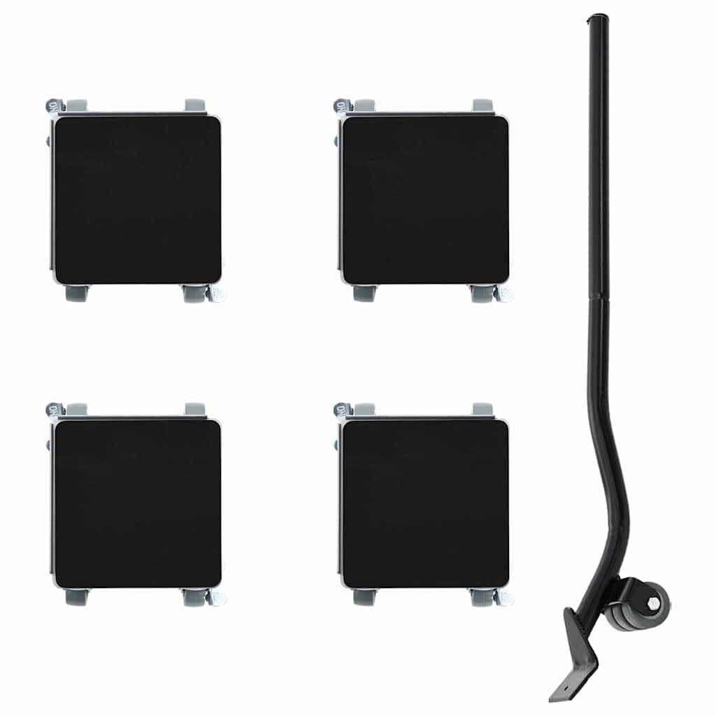 Rodízios para móveis 4 peças com elevador 13,5x13,5x6 cm Aço 1300 kg