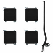 Rodízios para móveis 4 peças com elevador 13,5x13,5x6 cm Aço 1300 kg