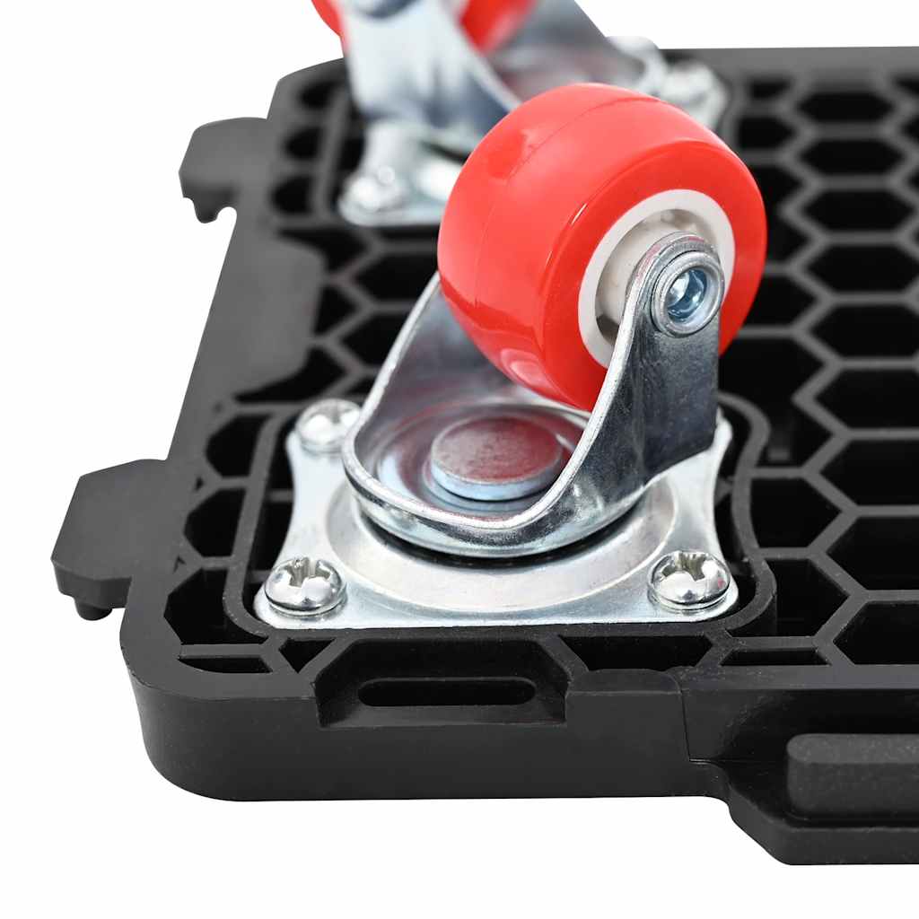 Rolos para móveis 4 peças com elevador preto 13,5x13,5x4,2 cm 300 kg