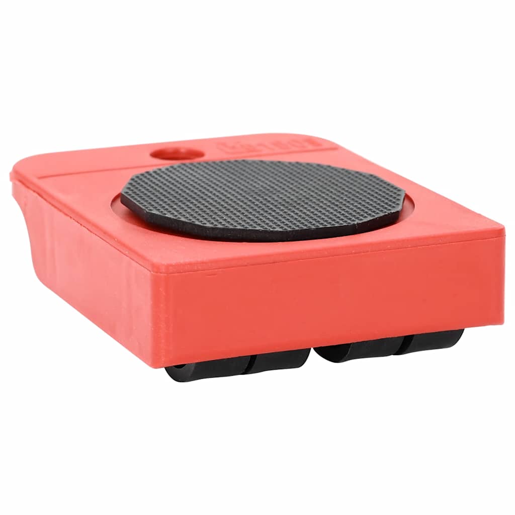 Rodízios para móveis 8 peças com elevadores vermelho 9,8x7,5x3 cm 150 kg