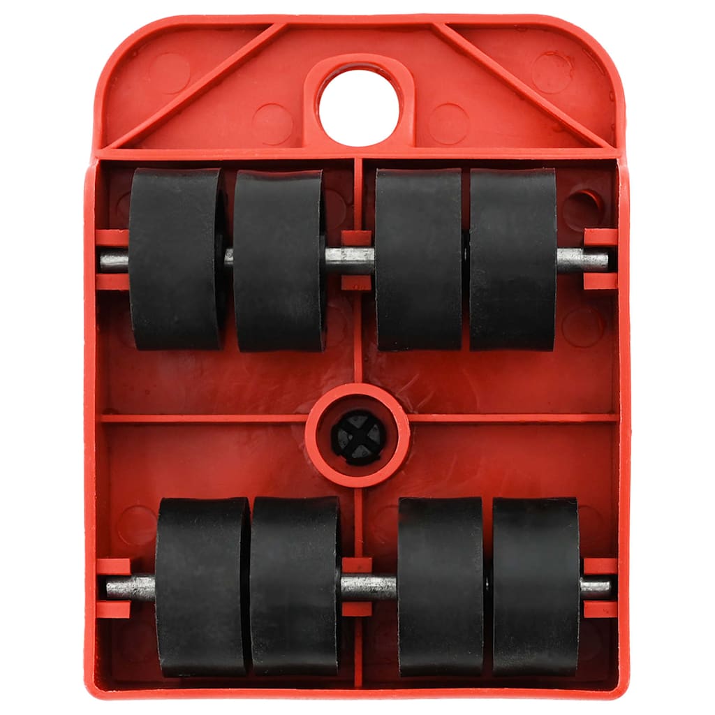 Rodízios para móveis 8 peças com elevadores vermelho 9,8x7,5x3 cm 150 kg