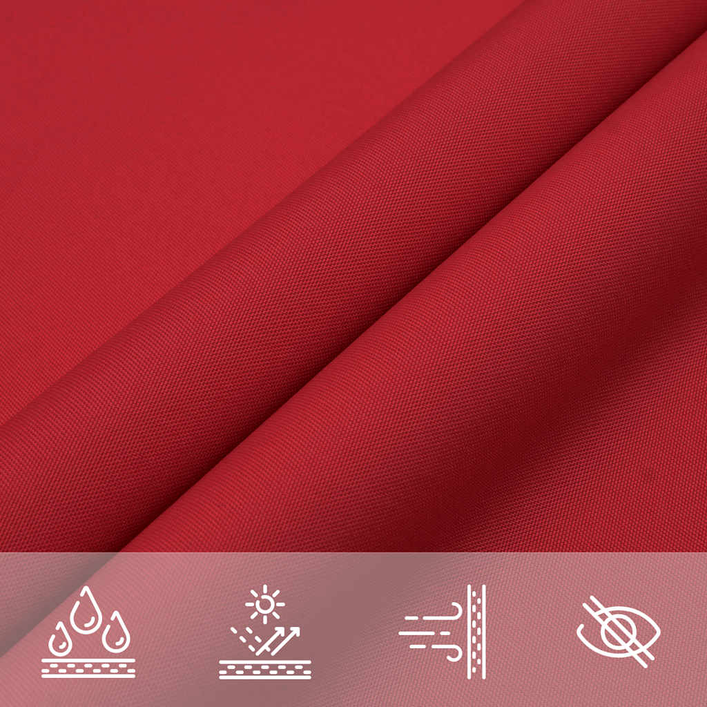 Para-sol estilo vela 7x5x5 m oxford 100% poliéster vermelho