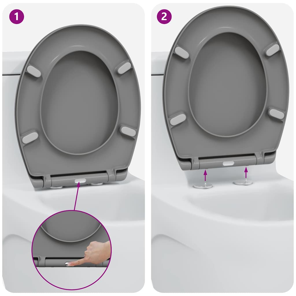 Assento de Toilette de Liberação Rápida Cinzeto