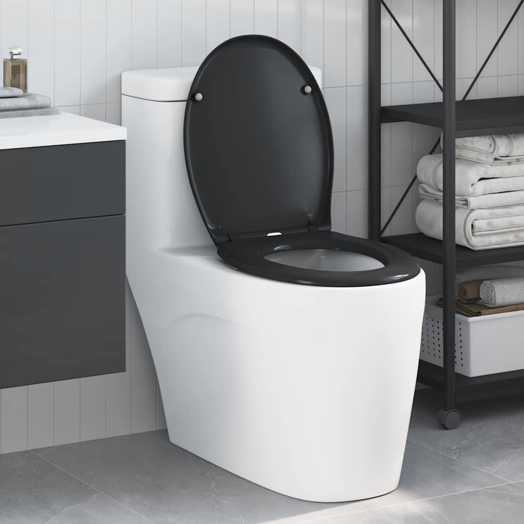 Assento de Toilette de Liberação Rápida Preto
