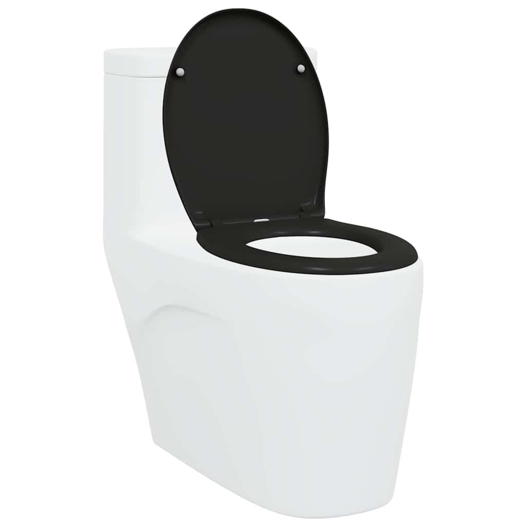Assento de Toilette de Liberação Rápida Preto