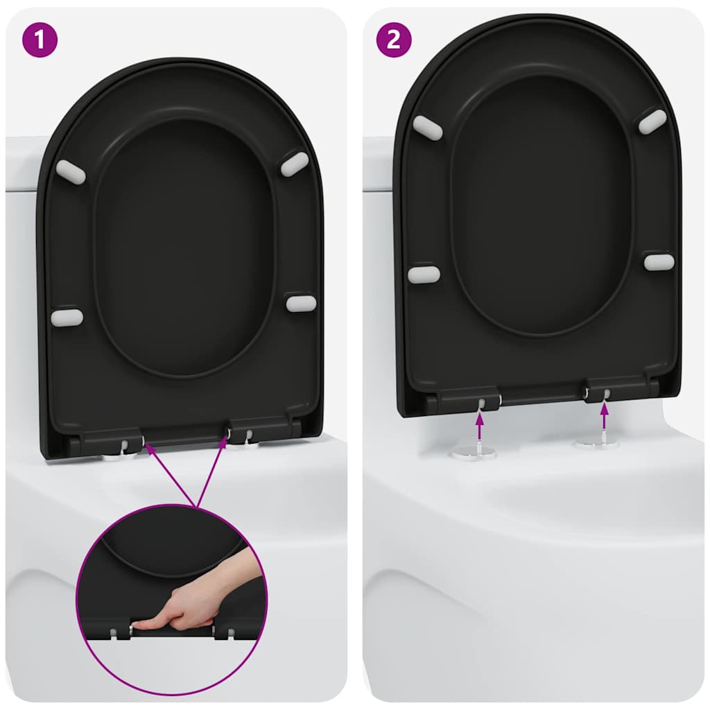 Assento de Toilette de Liberação Rápida Preto