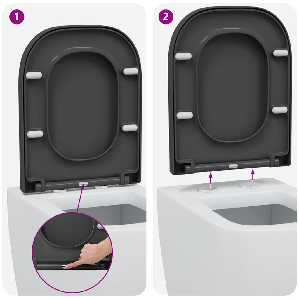 Assento de Toilette de Liberação Rápida Antracite