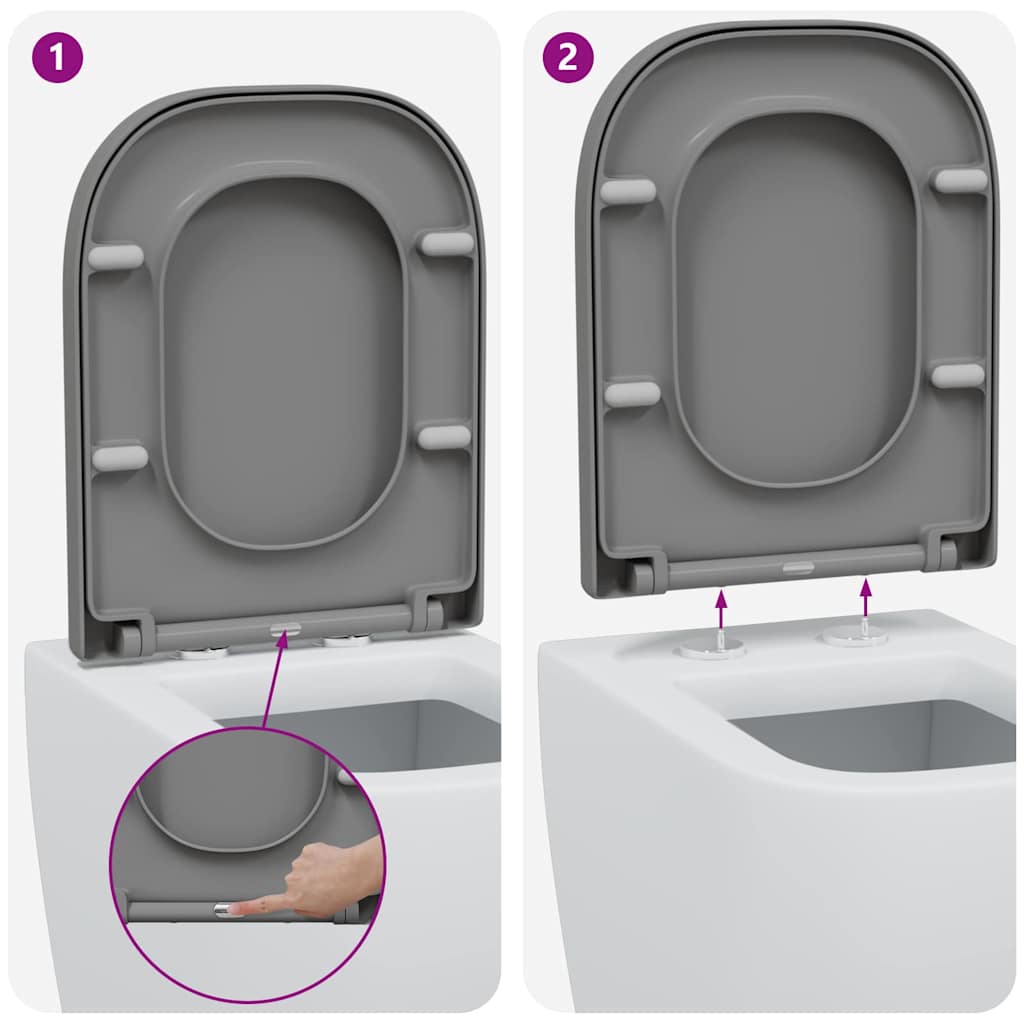 Assento de Toilette de Liberação Rápida Cinzeto