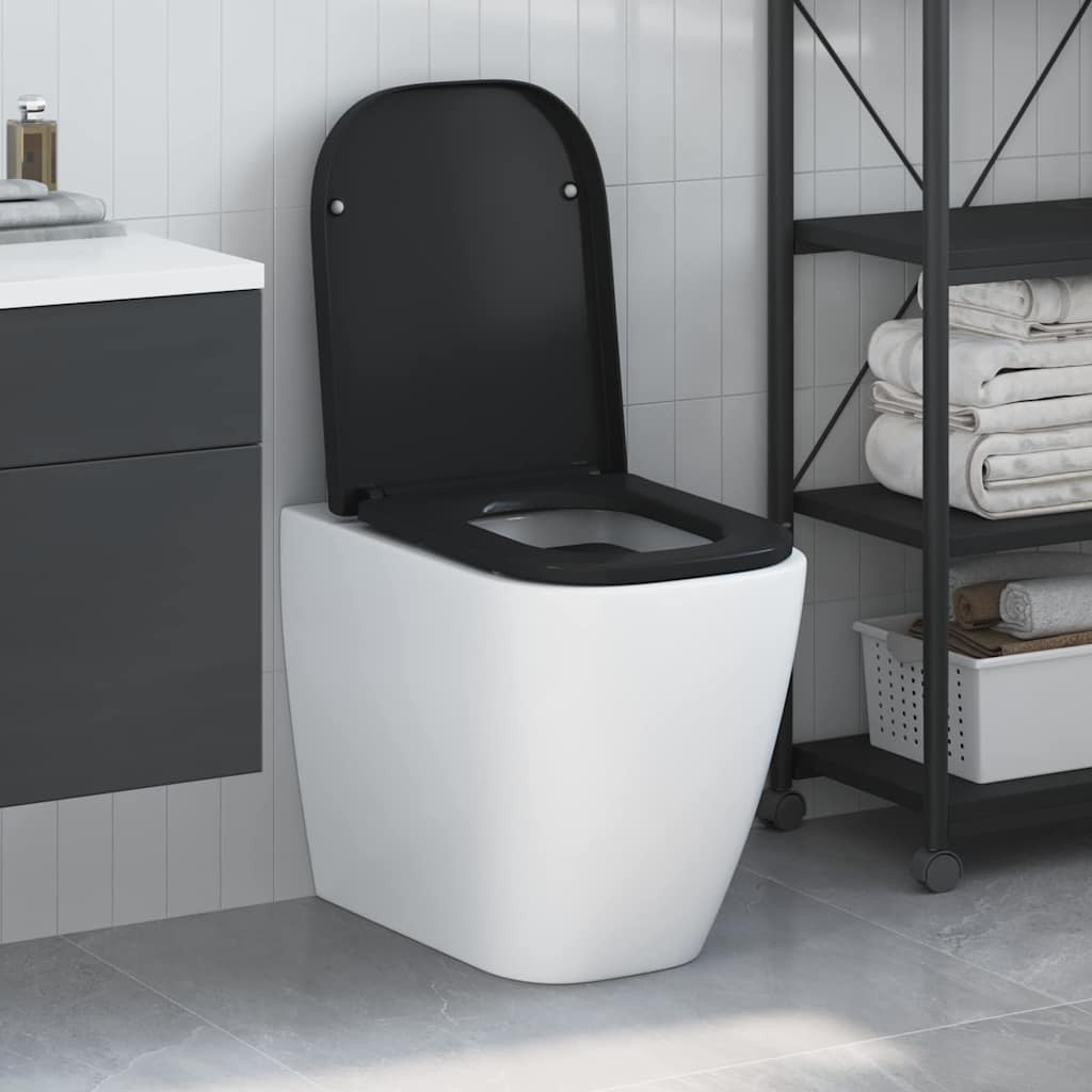 Assento de Toilette de Liberação Rápida Preto