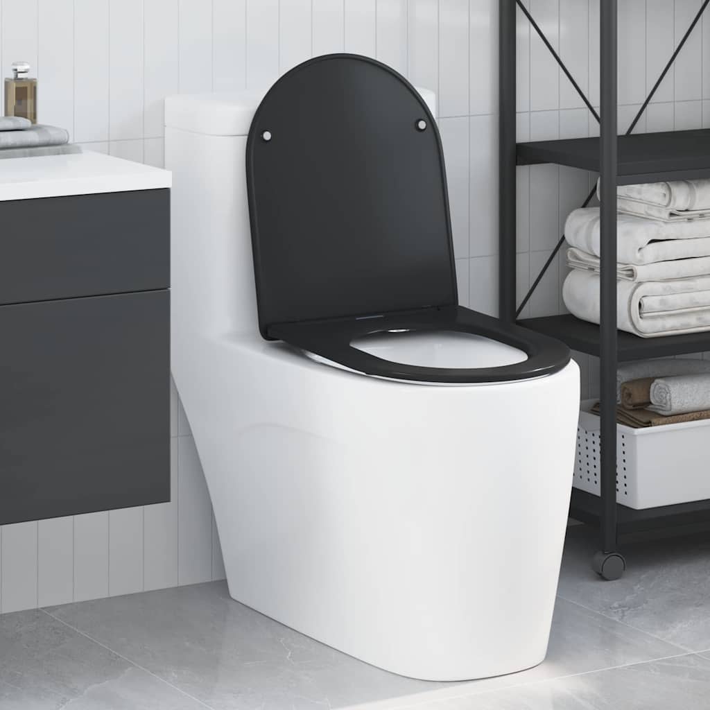 Assento de Toilette de Liberação Rápida Preto