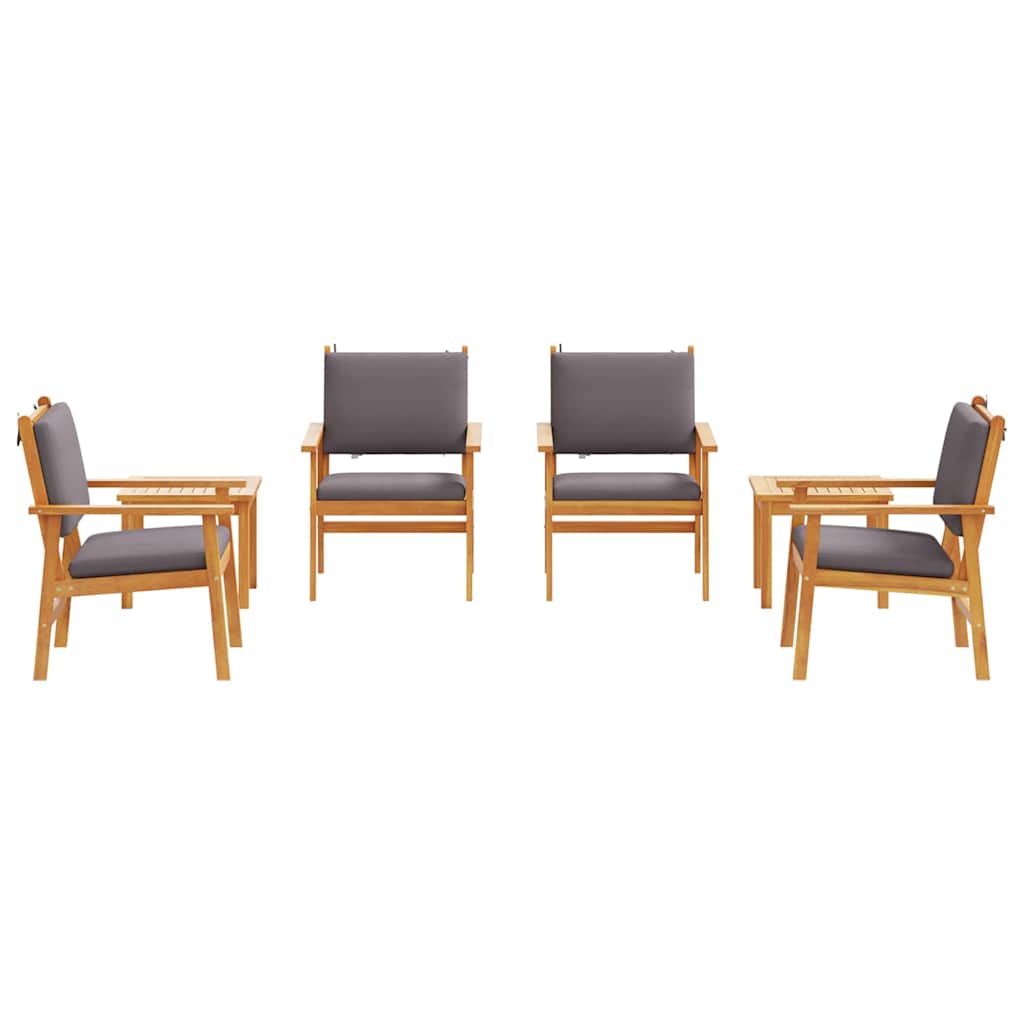 Conjunto de Sofá de Jardim com almofada 6 pcs Castanho