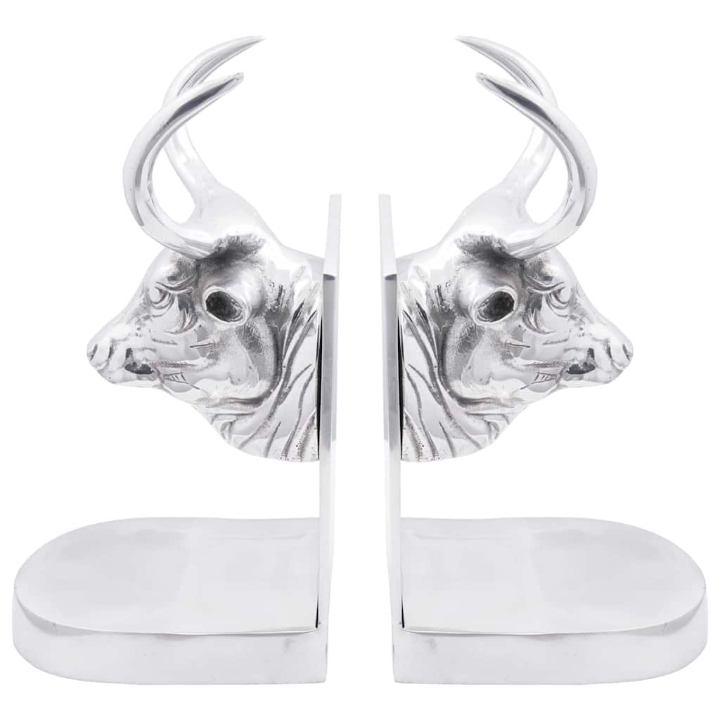 Aparadores de livros 2 pcs Prateado 17 x 15 x 27 cm Alumínio