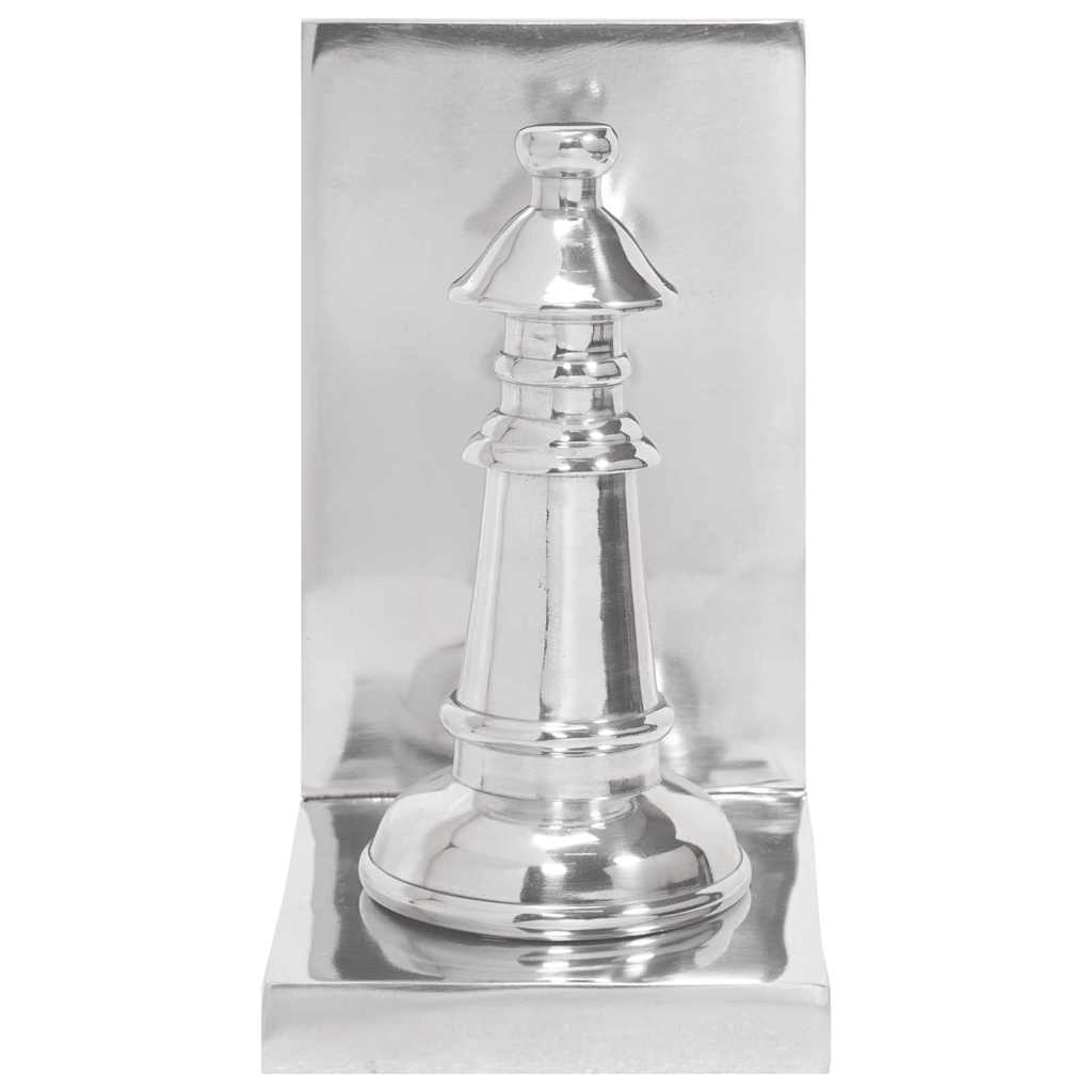 Aparadores de livros 2 pcs Prateado 11 x 12 x 19.5 cm Alumínio