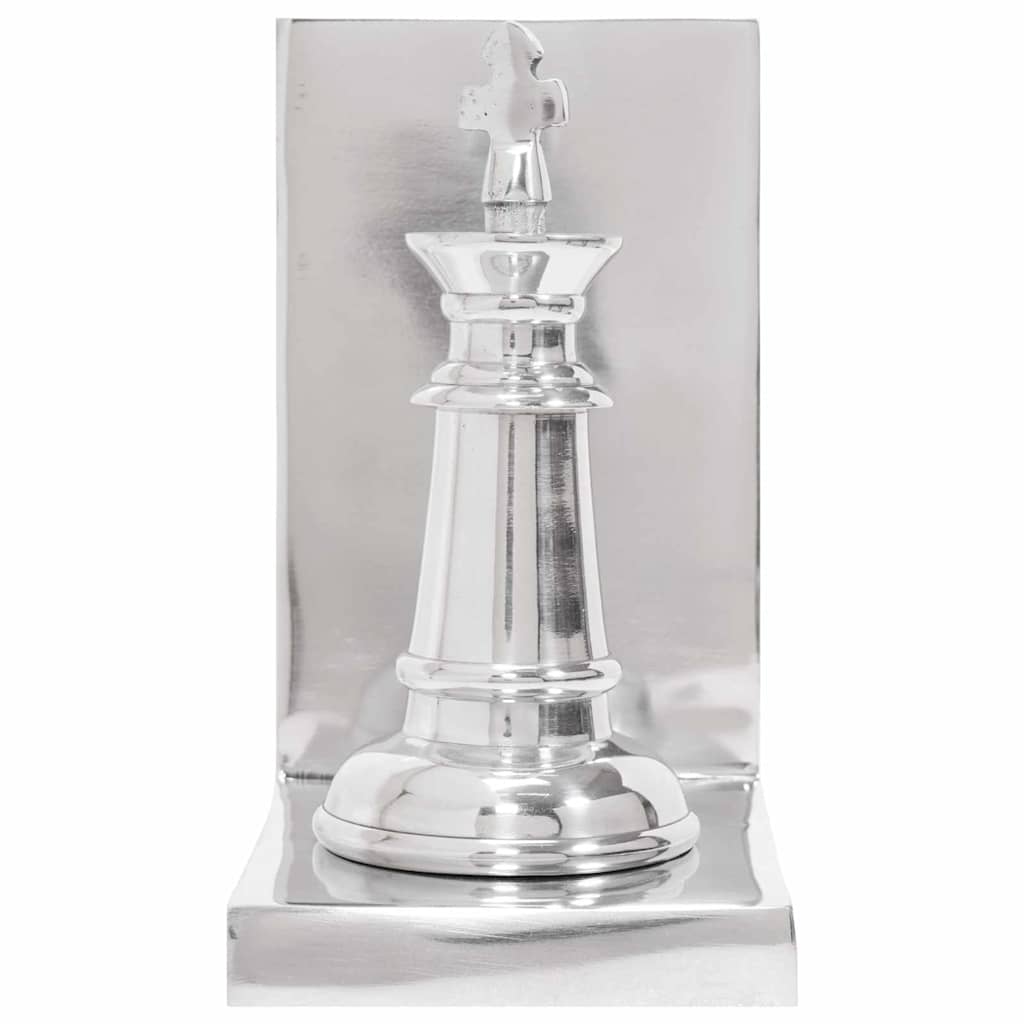 Aparadores de livros 2 pcs Prateado 11 x 12 x 19.5 cm Alumínio