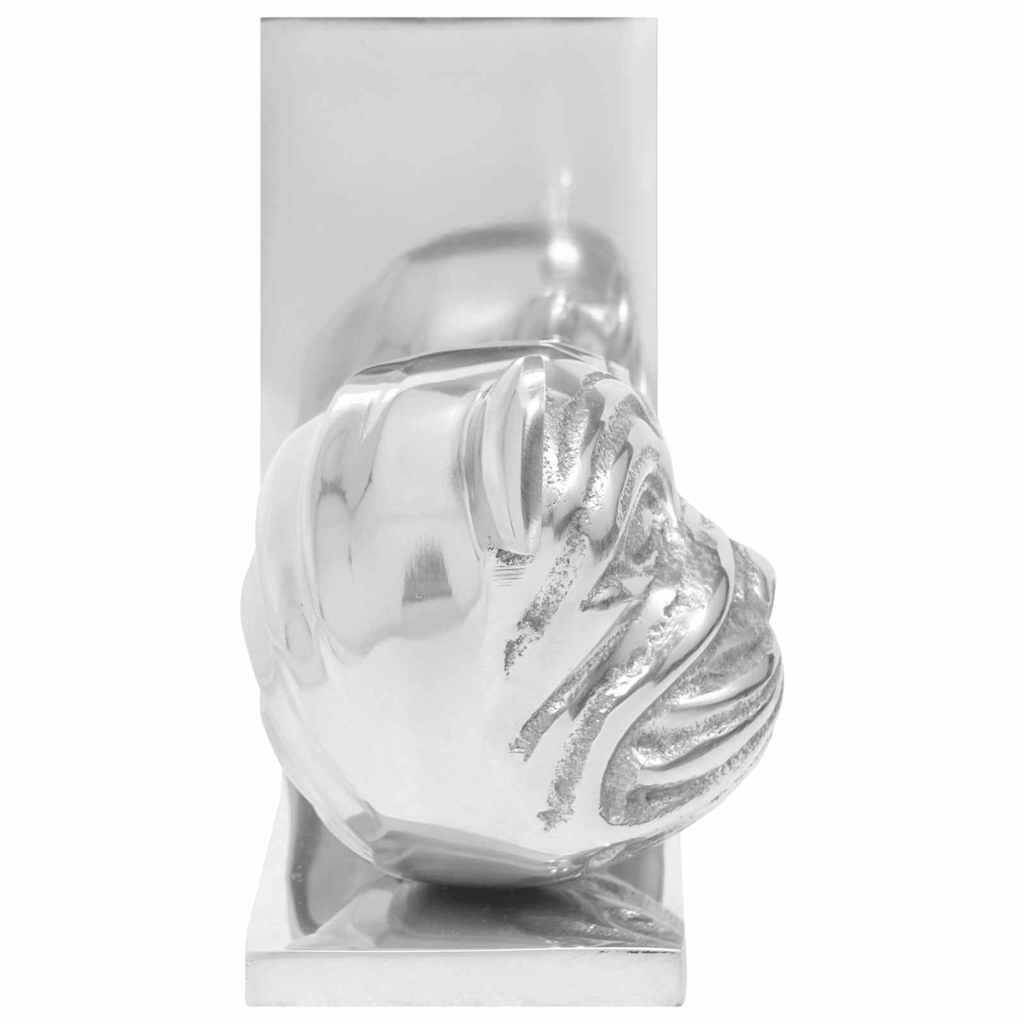 Aparadores de livros 2 pcs Prateado 8 x 12 x 16.5 cm Alumínio