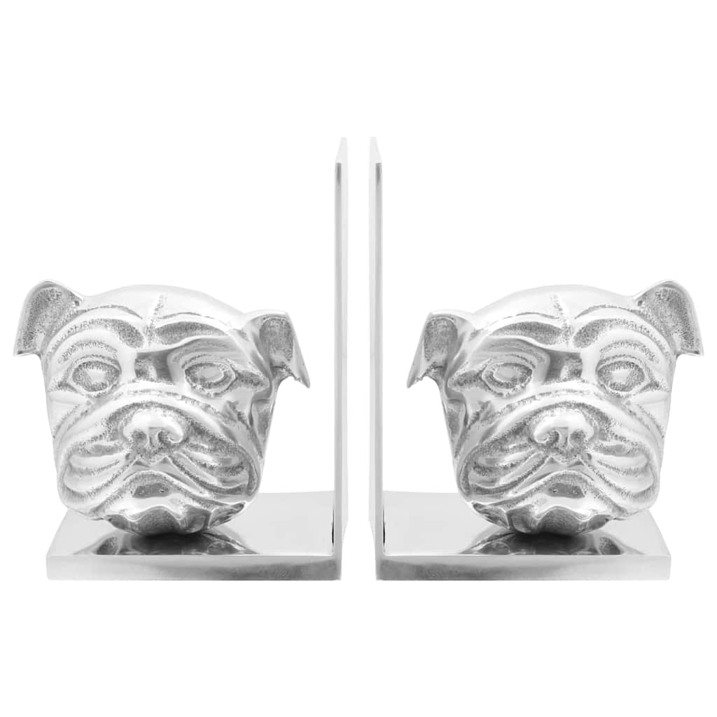 Aparadores de livros 2 pcs Prateado 8 x 12 x 16.5 cm Alumínio