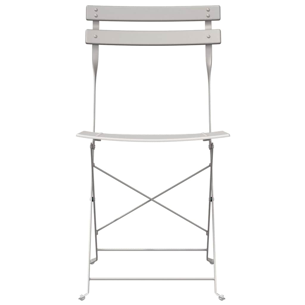 Cadeira Dobrável de Jardim 2 pcs Bege 42 x 46 x 82cm Aço