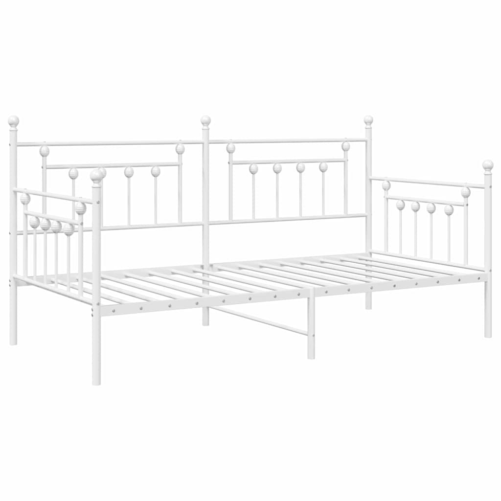 Estrutura de cama de dia com cabeceira Branco 90 x 190 cm Aço