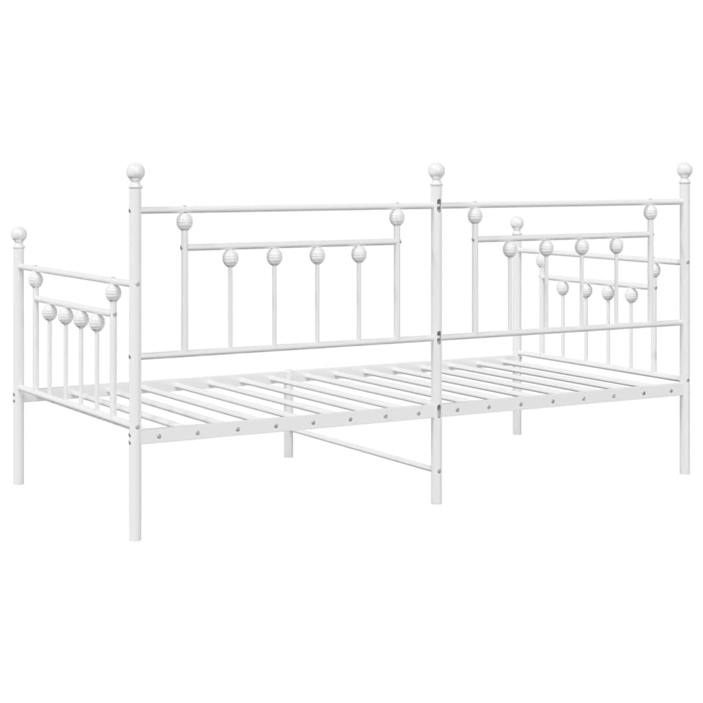 Estrutura de cama de dia com cabeceira Branco 90 x 190 cm Aço
