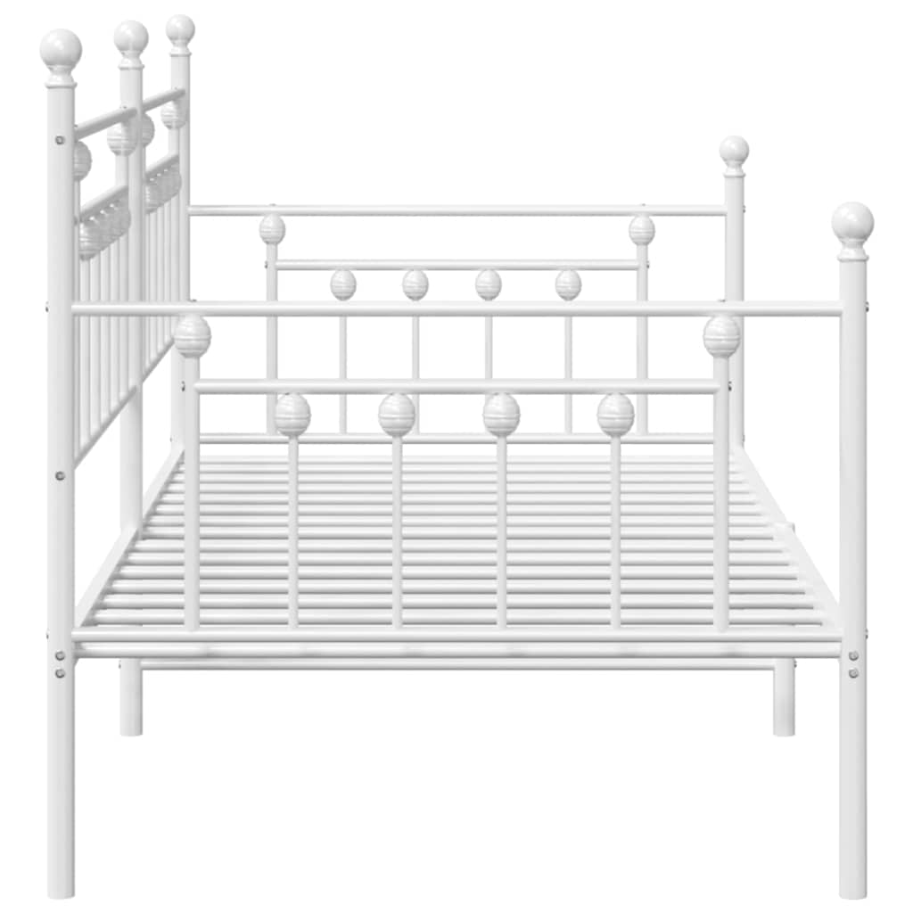 Estrutura de cama de dia com cabeceira Branco 90 x 190 cm Aço