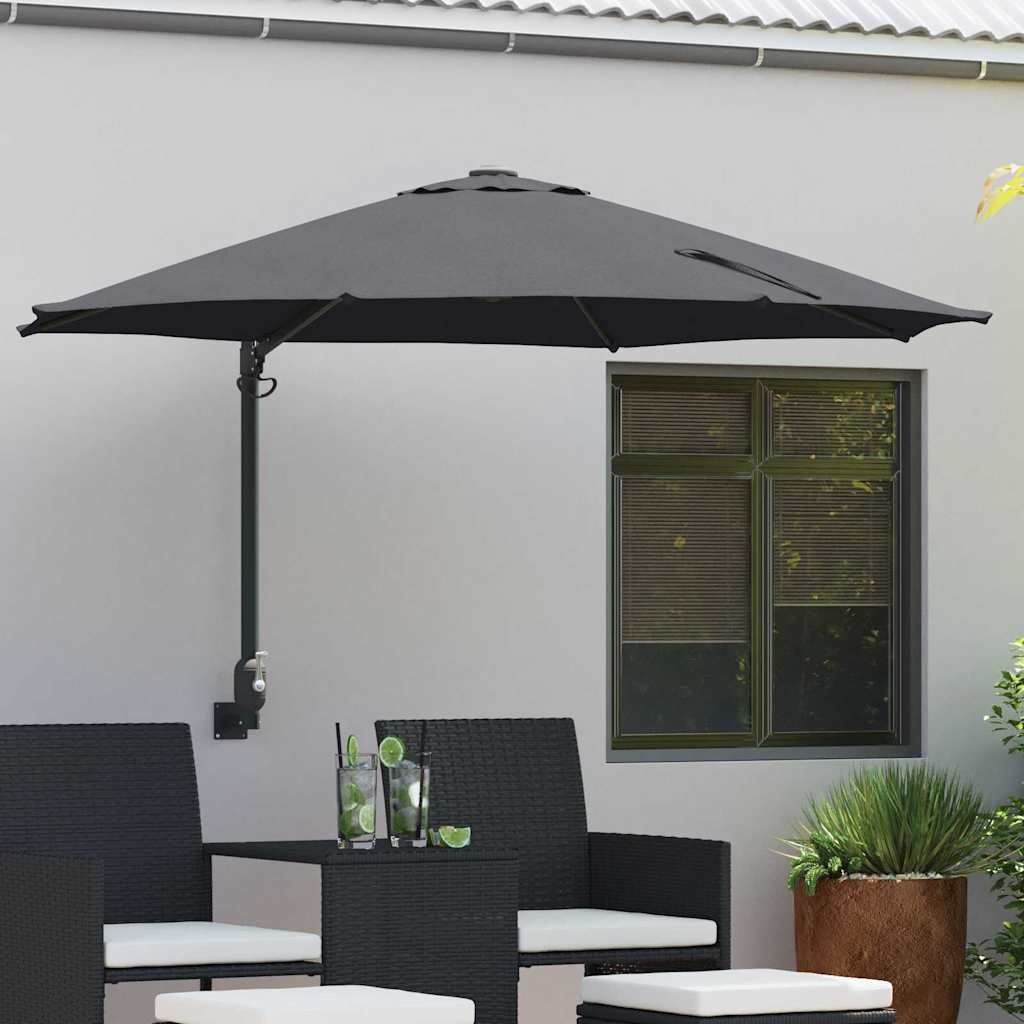 Guarda-sol de Jardim Antracite e Preto 248 x 248 x 148 cm