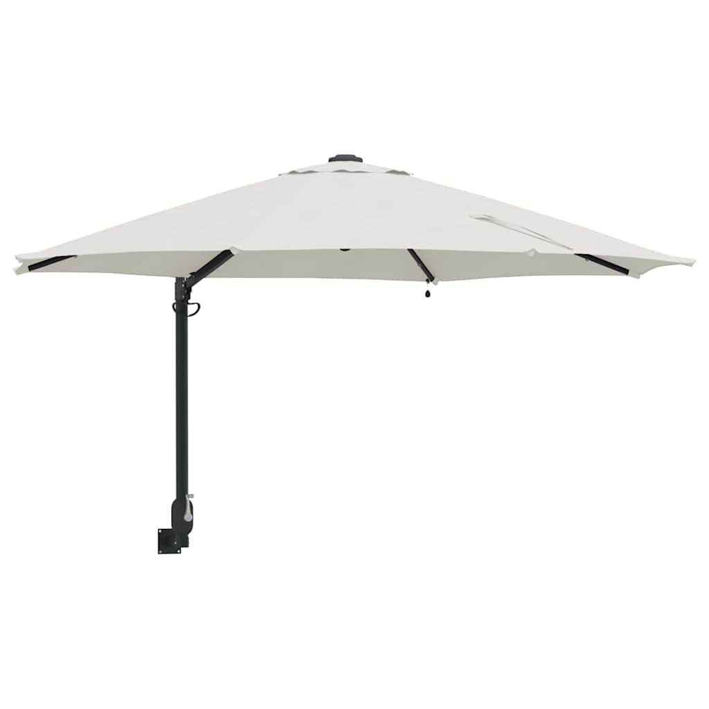 Guarda-sol de Jardim Manual Bege e Preto 248 x 248 x 148 cm
