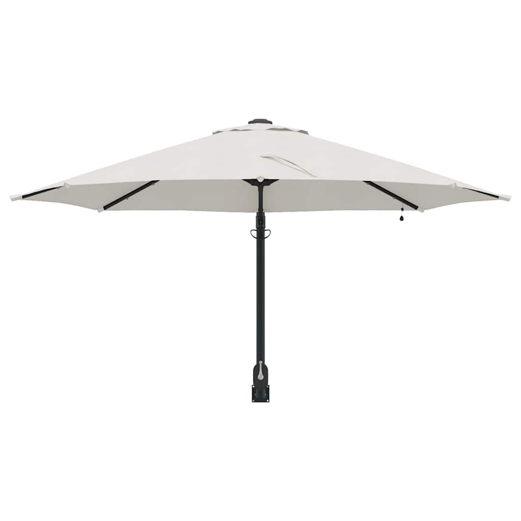 Guarda-sol de Jardim Manual Bege e Preto 248 x 248 x 148 cm
