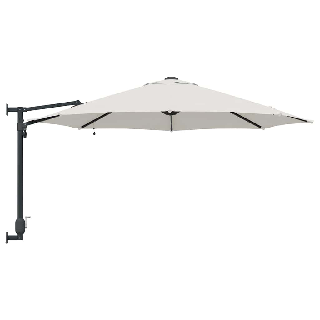 Guarda-sol de Jardim Manual Bege e Preto 248 x 248 x 148 cm
