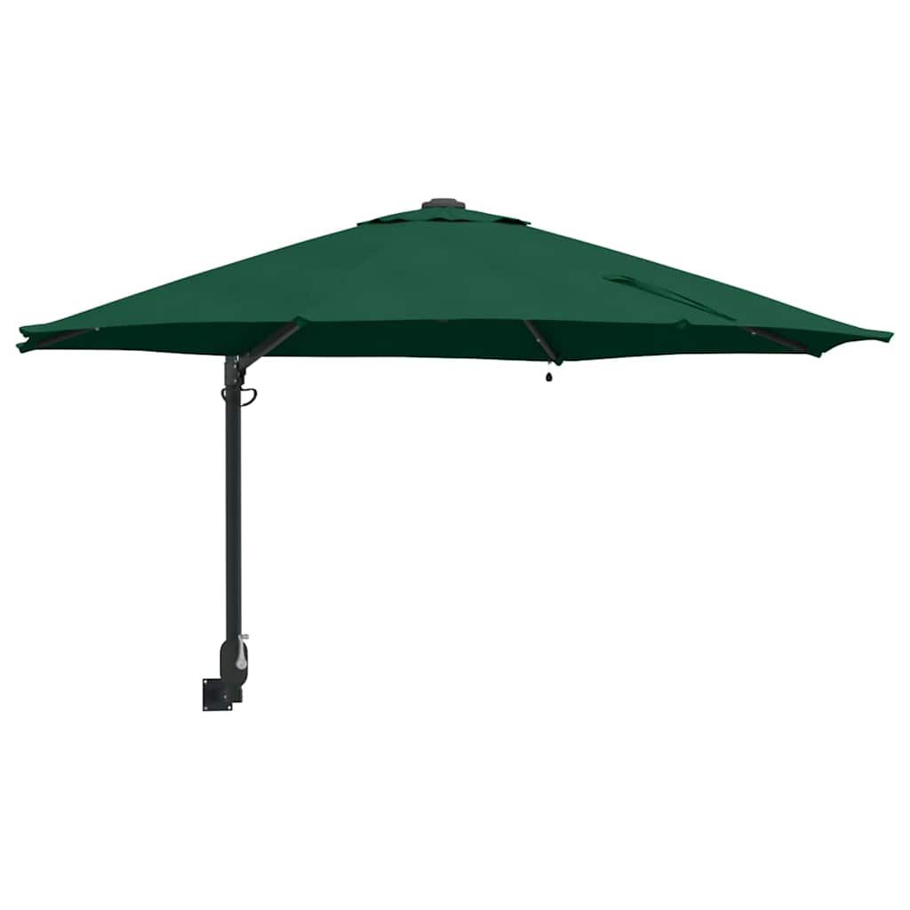 Guarda-sol de Jardim Manual Verde e Preto 248 x 248 x 148 cm