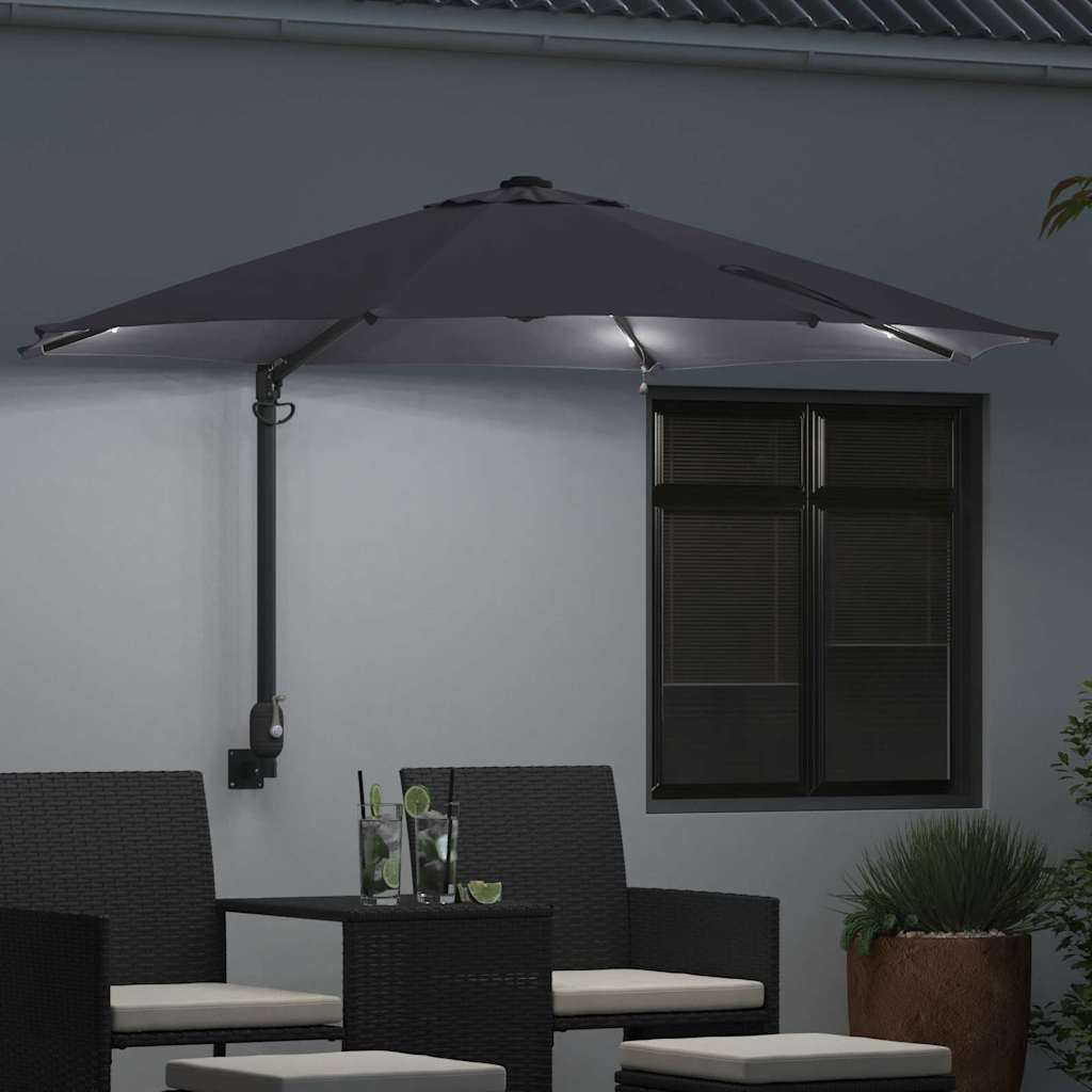 Guarda-sol de Jardim Antracite e Preto 248 x 248 x 148 cm