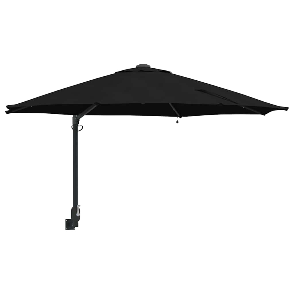 Guarda-sol de Jardim Manual Preto e Preto 248 x 248 x 148 cm