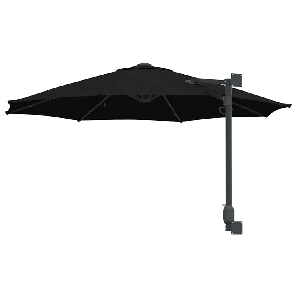 Guarda-sol de Jardim Manual Preto e Preto 248 x 248 x 148 cm