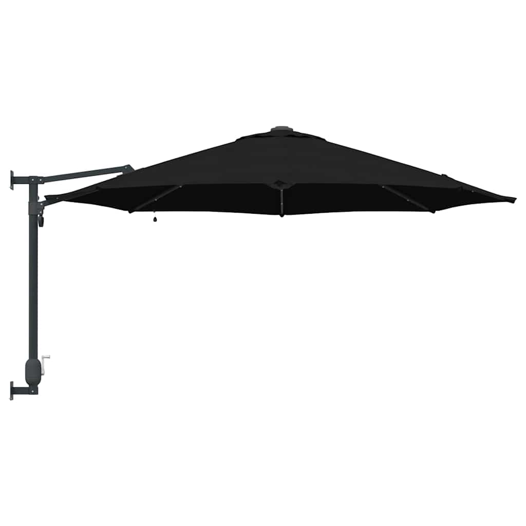 Guarda-sol de Jardim Manual Preto e Preto 248 x 248 x 148 cm