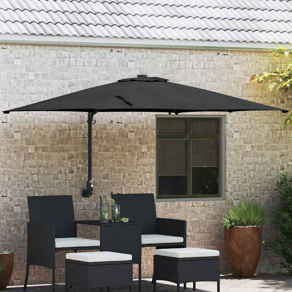 Guarda-sol de Jardim Preto 248,5 x 247,5 x 160 cm tecido