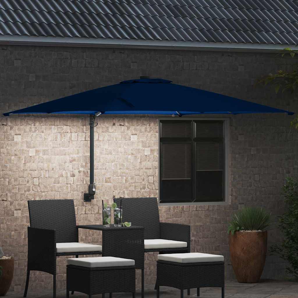 Guarda-sol de Jardim Azul Azur 248,5 x 247,5 x 160 cm tecido