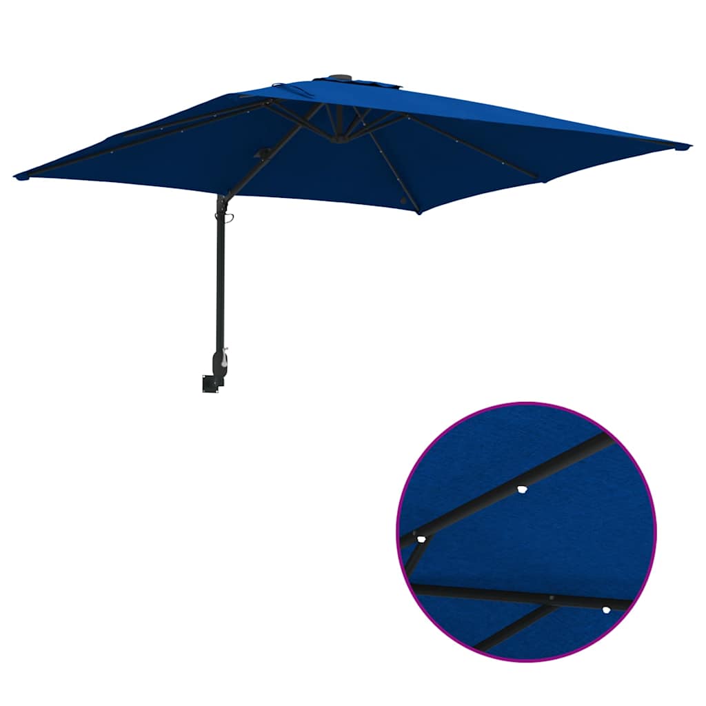 Guarda-sol de Jardim Azul Azur 248,5 x 247,5 x 160 cm tecido