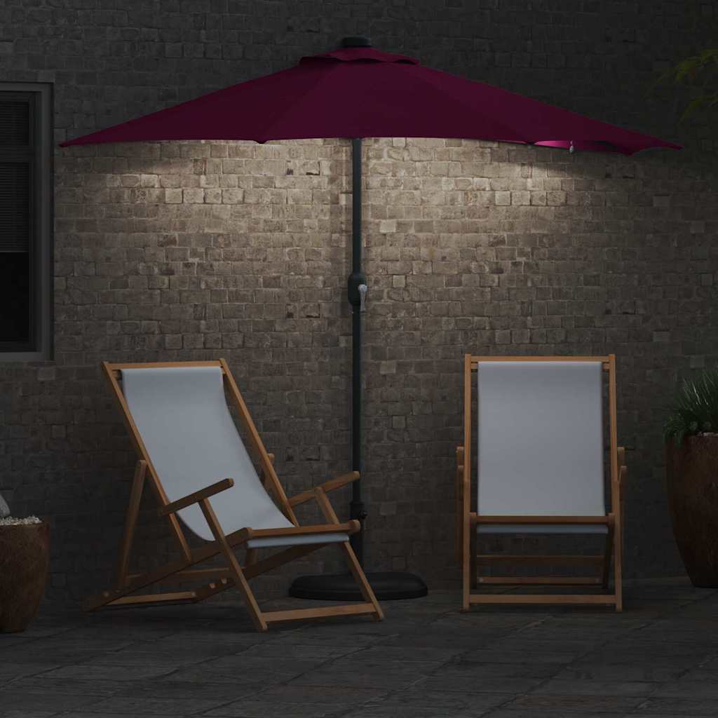 Guarda-sol de Jardim Vermelho bordô 294 x 150 x 223 cm tecido