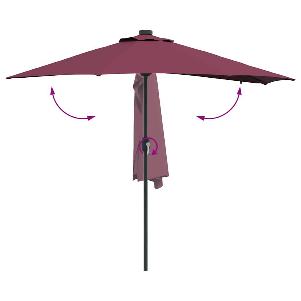 Guarda-sol de Jardim Vermelho bordô 294 x 150 x 223 cm tecido