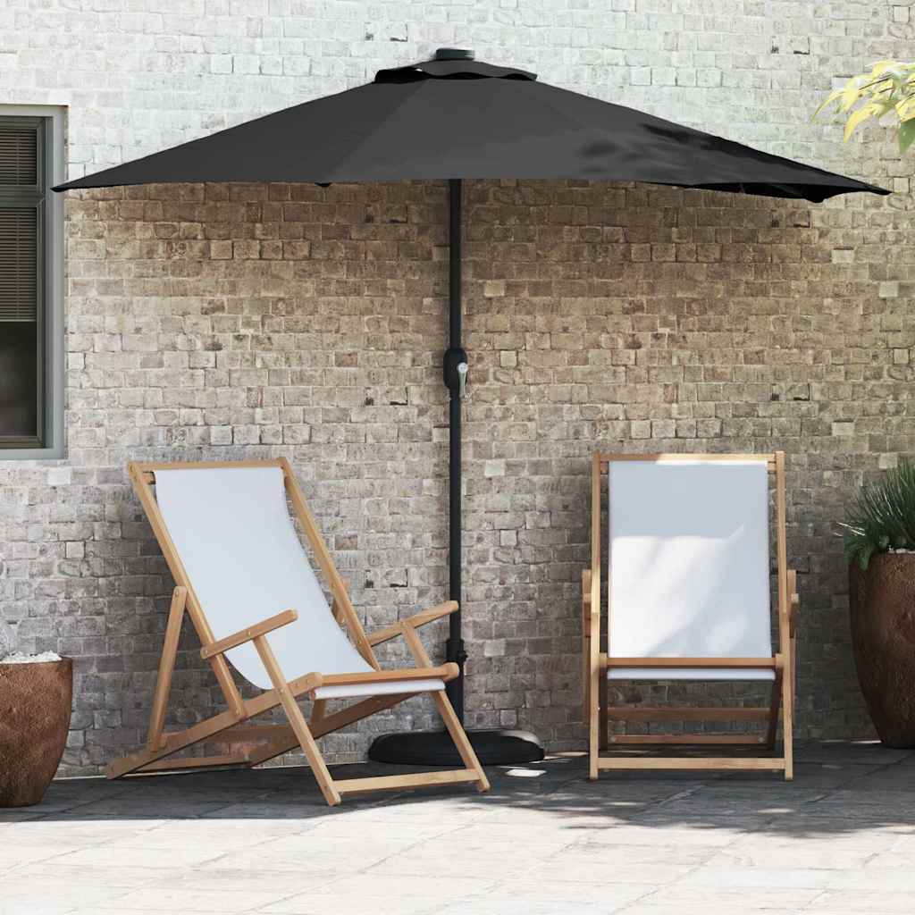 Guarda-sol de Jardim Preto 294 x 150 x 224 cm tecido