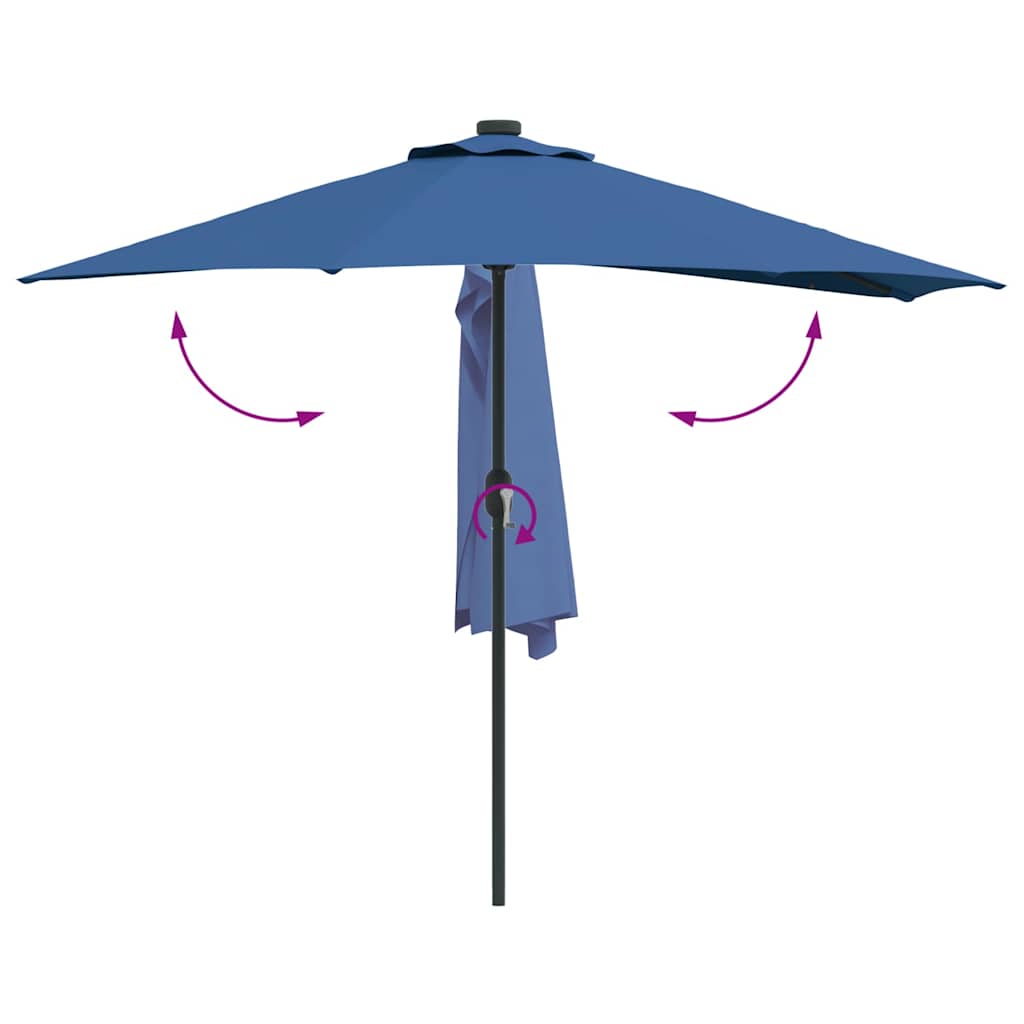 Guarda-sol de Jardim Azul Azur 294 x 150 x 224 cm tecido