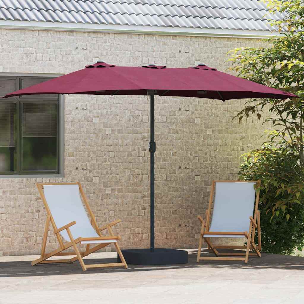 Guarda-sol de Jardim Vermelho bordô 385 x 209 x 244 cm tecido