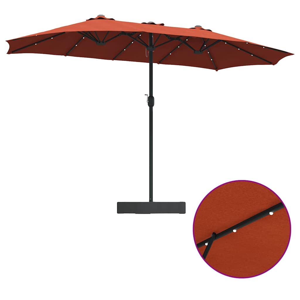 Guarda-sol de Jardim Terracota 385 x 209 x 244 cm tecido