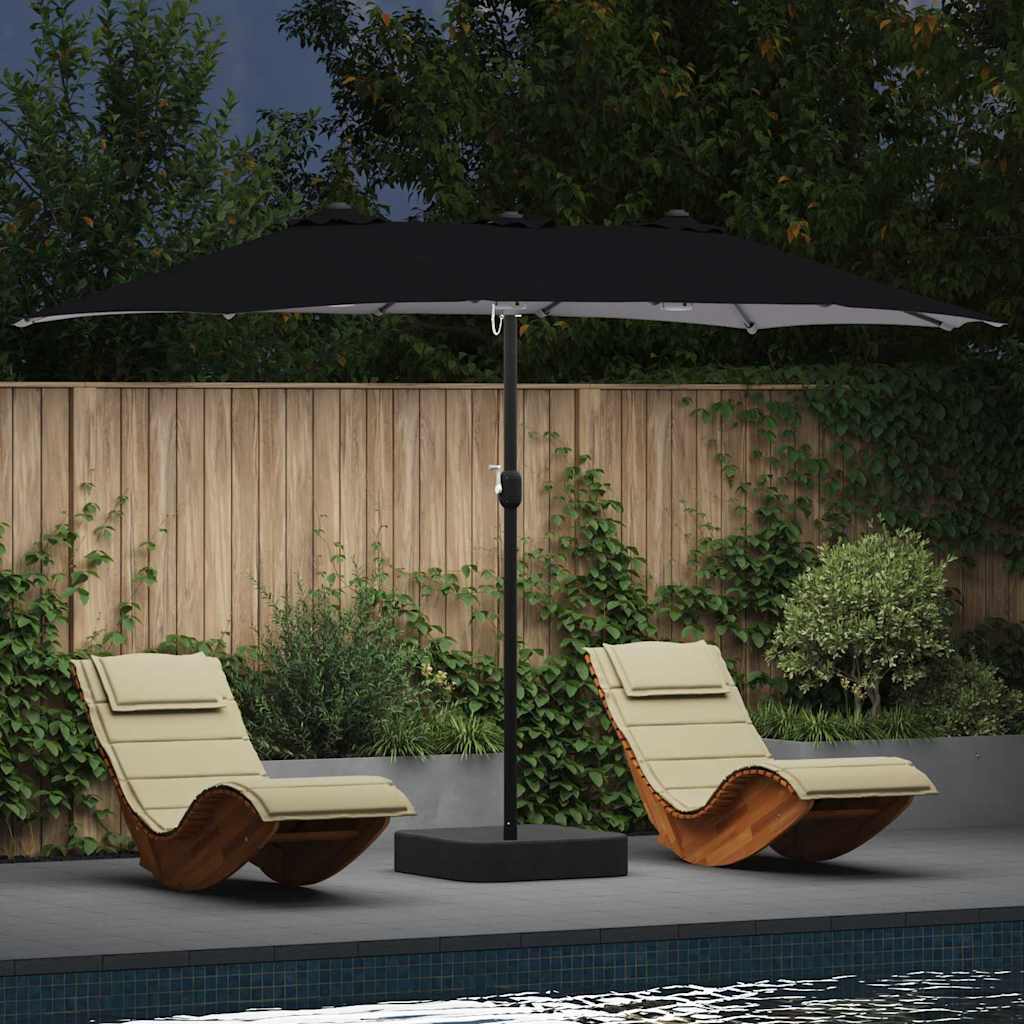 Guarda-sol de Jardim Preto 385 x 209 x 244 cm tecido