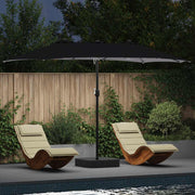 Guarda-sol de Jardim Preto 385 x 209 x 244 cm tecido